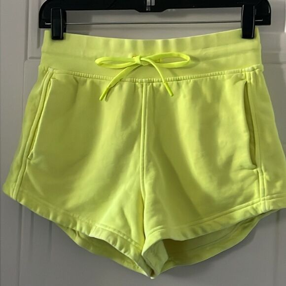 Lululemon Neon Yellow French Terry Shorts - Picture 1 of 5